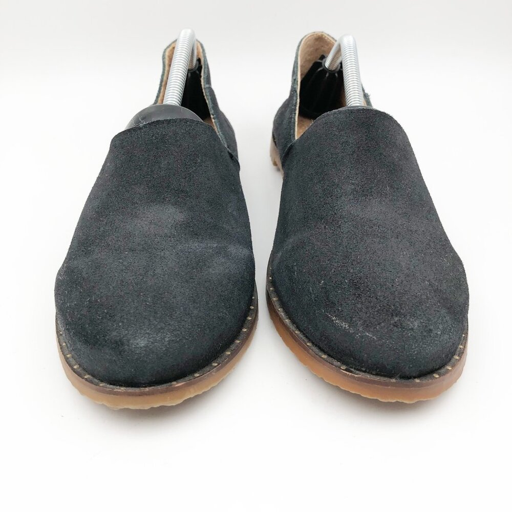 CHARLESTON SHOE CO. Black Leather Suede Gum Sole Flats Womens 9 - Picture 2 of 9